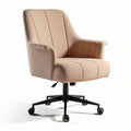 Office chair upholstered in beige boucle fabric with adjustable height 50 x 60 x 90cm