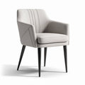 Upholstered accent chair in light gray fabric with black wooden legs 70 x 65 x 75cm