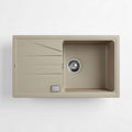 Composite kitchen sink 80 x 50 x 20cm beige color with single bowl design
