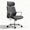 Ergonomic black office chair with adjustable lumbar support and chrome arms