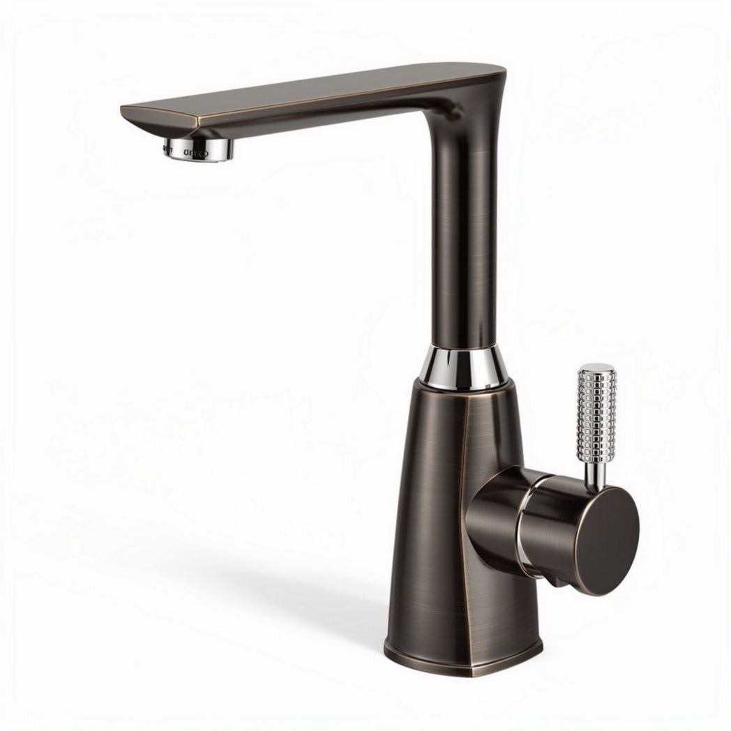 Bronze bathroom sink faucet with single handle and modern design 25 x 12 x 15cm