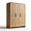 Wooden wardrobe with three doors and ribbed design suitable for storage 160 x 80 x 200cm