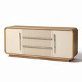 Wooden sideboard cabinet with cream finish and two pull-out drawers 120 x 40 x 50cm